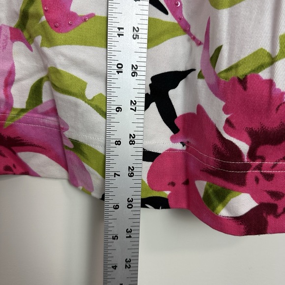 LIZ & ME Floral Lightweight Jacket Womens 2X‎ Beaded Embroidered Tropical New - Picture 7 of 10